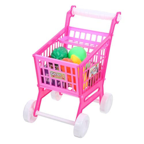 KOMBIUDA 1 Stück Mini Einkaufswagen Simulierter Einkaufswagen für Kleine Hände Fördert Rollenspiel und Unabhängigkeit Zufälligem Gemüse Design von KOMBIUDA