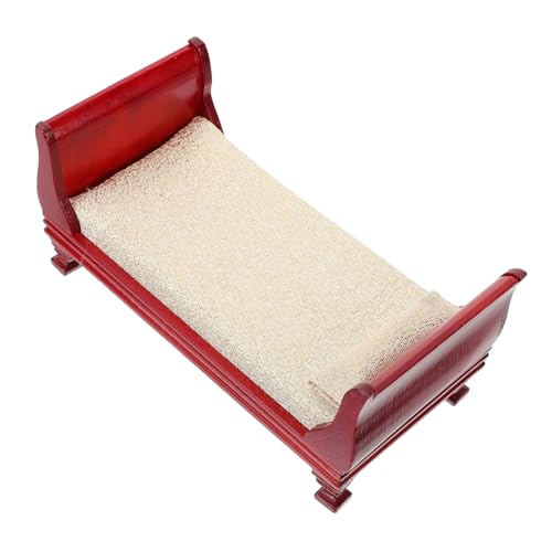 KOMBIUDA Holz Miniatur Einzelbett Für Puppenhaus Miniatur Hausmöbel Zubehör DIY Dekoration Modell Liebhaber von KOMBIUDA