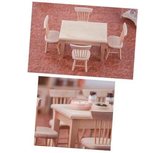 KOMBIUDA 1 Stück kleine Holzmöbel Desk Decoration puppenstubenmöbel Puppenhausmöbel Dollhouse Furniture Miniaturmöbel Mini-Schreibtischstuhl Holzornament Hölzern von KOMBIUDA