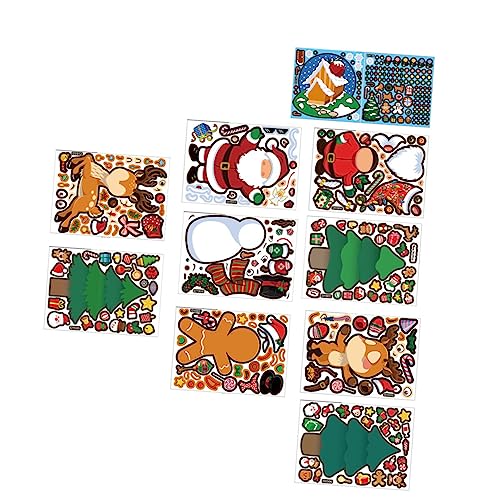 KOMBIUDA 10 Blatt Weihnachten Handwerk Aufkleber Set Jungen Und Mädchen Party Favor Spielzeug Für Weihnachten Dekorationen von KOMBIUDA