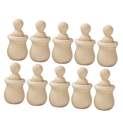 KOMBIUDA 10 Satz handbemalte Holzpuppe Marionette Handpuppen Kinderhandwerk jr Kleinkind bastelset basteln für Bemalbare Puppen Holz Puppe DIY-Graffiti-Puppen Bambus von KOMBIUDA