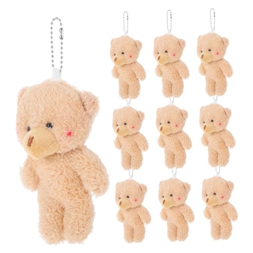 KOMBIUDA 10 Stück Bär Schlüsselanhänger Puppenanhänger Mini Schlüsselanhänger Hase Anhänger Tieranhänger Plüschschaf Kleiner Röhrchenschlüssel Lamm Tier Kuscheltiere Kuschelschaf von KOMBIUDA