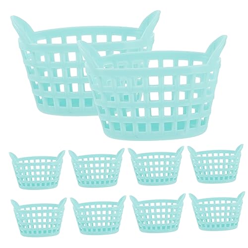 KOMBIUDA 10 Stück Einkaufskorb aus Kunststoff Mini Kücheneimer Körbe faltbar kühlkorb einkaufskorb Storage Baskets kunststoffkorb Korb Handwerk Supermarkt-Handkorbmodelle Plastik von KOMBIUDA