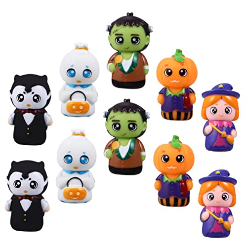 KOMBIUDA 10 Stück Halloween Fingerpuppen Interaktives Cartoon Kinderspielzeug Fingerfamilienpuppen Für Kleinkinder Halloween Handpuppen Cartoon Fingerpuppe Handfingerpuppen von KOMBIUDA