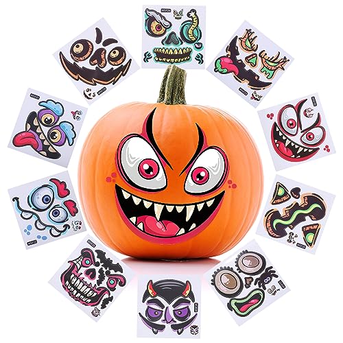 KOMBIUDA 10 Stück Halloween-kürbis-Aufkleber Halloween -Aufkleber Halloween-wandtattoos Kürbis-ausdrucksaufkleber Kürbis Wandtattoo Wandtattoos Für Halloween Partyzubehör Papier von KOMBIUDA