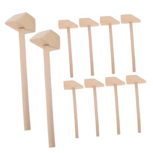 KOMBIUDA 10 Stück Hammerspielzeug Kleiner Schlaghammer Kleines Hämmerspielzeug Blöcke Bauen Hämmer Zusammen Hammerwerkzeuge Hammer Requisiten Mini-Hammer- Holz von KOMBIUDA
