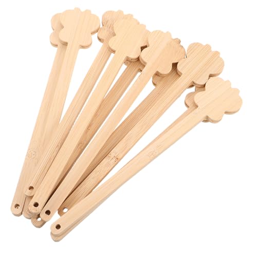 KOMBIUDA 10 Stück Hochzeitsrunde Lüftergriff Griffe für Kirchenfächer Hochzeits-Fan-Sticks Griff für Hochzeitsfächer Handlüftergriffe Lüfterteil Bambus Light Brown von KOMBIUDA