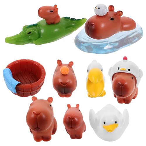 KOMBIUDA 10 Stück Kleine Tierfiguren Aus Kunstharz, Cartoon-Tier-Ornament, Mikrolandschafts-tierstatuen von KOMBIUDA
