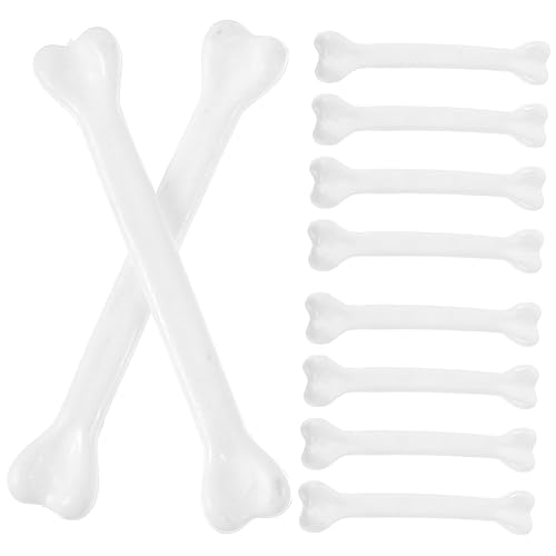 KOMBIUDA 10 Stück Knochendekor Reize Halloween Skelett Knochenrequisiten Poly DIY Knochen Halskette DIY Schmuck Zubehör DIY Knochen Accessoires DIY Bastelmaterial Knochenstütze Plastik Weiß von KOMBIUDA