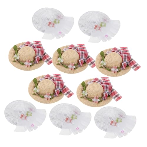 KOMBIUDA 10 Stück Mini Strohhüte mit Spitzenblumen Schleife Handgefertigte Kleine Sombreros für Puppen Vielseitige DIY-partydekorationen und Schmuckzubehör für Weihnachten und Kostüme KOMBIUDA 10 Stück Mini Strohhüte mit Spitzenblumen Schleife Handgefertigte Kleine Sombreros für Puppen Vielseitige DIY-partydekorationen und Schmuckzubehör für Weihnachten und Kostüme von KOMBIUDA