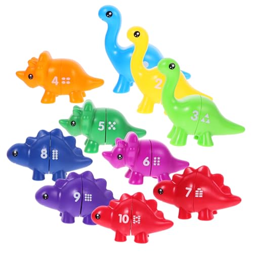 KOMBIUDA 10 Stück Teiliges Dinosaurier Matching für Kleinkinder Interaktives Lernspielzeug Kreativität und Hand Auge Koordination Geeignet für Vorschule und Unterwegs von KOMBIUDA