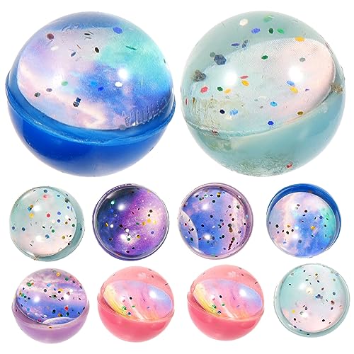KOMBIUDA 10 Stück Teiliges Elastische Stressbälle für Kleine Bunte Sprungbälle mit Sternenmotiven Leicht und Tragbar Stress zur Frühkindlichen und Freizeitspaß Zufällige von KOMBIUDA