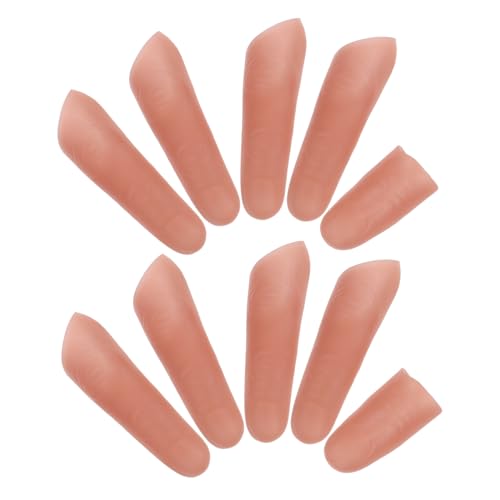 KOMBIUDA 10 Stück Teiliges Realistische Vinyl Fake Thumb Tips Täuschend Echte Fingerhüllen für Close-up Illusionen Vielseitig Einsetzbar für Film Halloween und Alltag bei Behinderungen KOMBIUDA 10 Stück Teiliges Realistische Vinyl Fake Thumb Tips Täuschend Echte Fingerhüllen für Close-up Illusionen Vielseitig Einsetzbar für Film Halloween und Alltag bei Behinderungen von KOMBIUDA