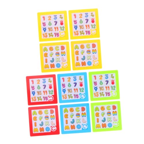KOMBIUDA 10 Stück Teiliges Zahlenspielzeug Puzzle mit Cartoon Zahlen und Buchstaben Intelligenzentwicklungsspielzeug für Fördert Problemlösungsfähigkeiten und Kreativität von KOMBIUDA