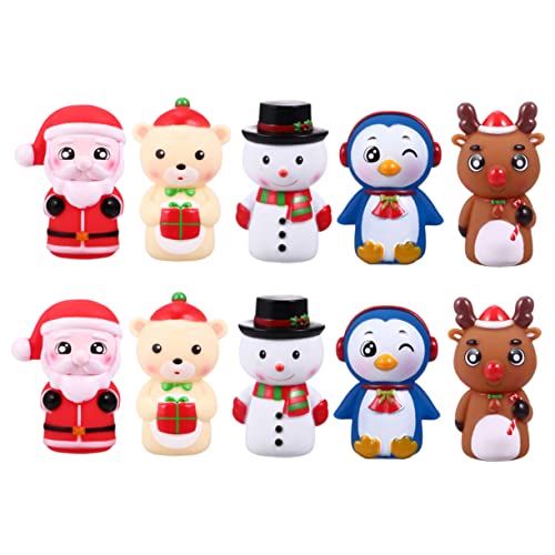 KOMBIUDA 10 Stück Weihnachtsfingerpuppe Mini Kinderspielzeug Die Marionetten Puppen Fingerpuppe Geschichtenerzählspielzeug Kleine Handpuppe Handpuppe Weihnachtshandpuppe PVC von KOMBIUDA