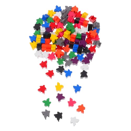 KOMBIUDA 100 Stück Farbige Schachfiguren Aus Holz Holzspielmarken Für Das Klassenzimmer Mehrfarbige Meeples Schachfiguren Aus Holz Miniaturfiguren Familienspiel Meeples Schachmarken von KOMBIUDA