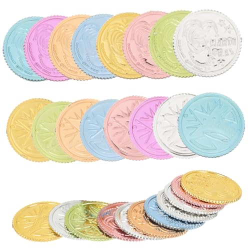 KOMBIUDA 100 Stück Plastik-piratenmünzen Für Piratenparty-zubehör Spielgeld Kinder Goldmünzen Karneval von KOMBIUDA