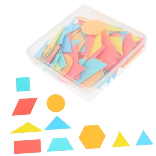 KOMBIUDA 100 Stück Hilfsmittel für den Geometrieunterricht Schule Gebäude lehrreich geometrische Formen lernspielzeug Geometrisches Lernen Schulspielzeug mit geometrischen Formen Abs von KOMBIUDA