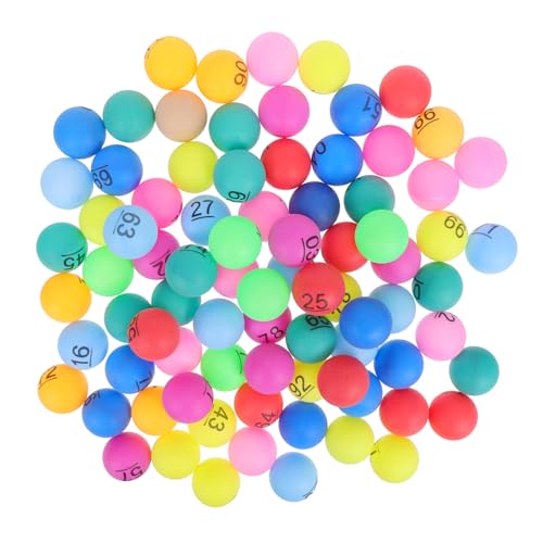 KOMBIUDA 100 Stück Nummerierte Ziehungsbälle Robuste Plastikbälle für Bingo Schulveranstaltungen Partys und DIY Aktivitäten Drinnen und Draußen von KOMBIUDA