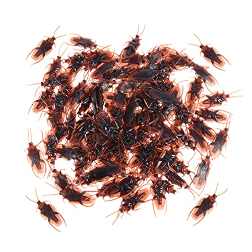 KOMBIUDA 100 Stück Simulation Kakerlake Bausatz Schlangenspielzeug gefälschte Kakerlaken federnd Streich Spaß Halloween Costume Halloween Kleidung Trickspiel-Requisite gefälschte Fehler PVC von KOMBIUDA