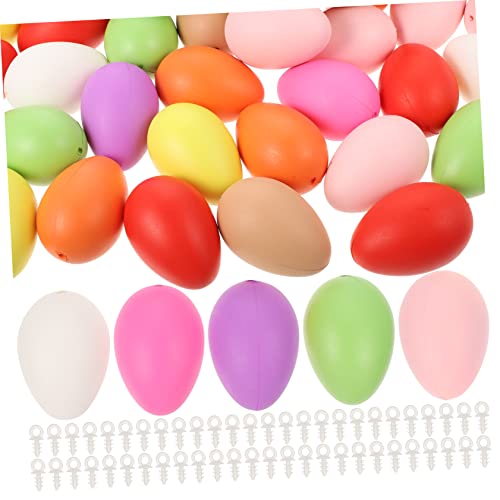 KOMBIUDA 100 Stück Simulations-Ei-Modell passende Eier Graffiti-Eier Leere Eier Ostereier Easter Eggs DIY Ostereier Basteleier aus Kunststoff Graffiti- für Plastik von KOMBIUDA