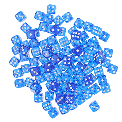 KOMBIUDA 100 Stück Sinnesbehälter für 5-7 Spiel Zahlenwürfel würfeln farbwürfel Colour Cube boardgame Party Game Board Games große nummerierte Würfel Partygeschenk Acryl Blue von KOMBIUDA