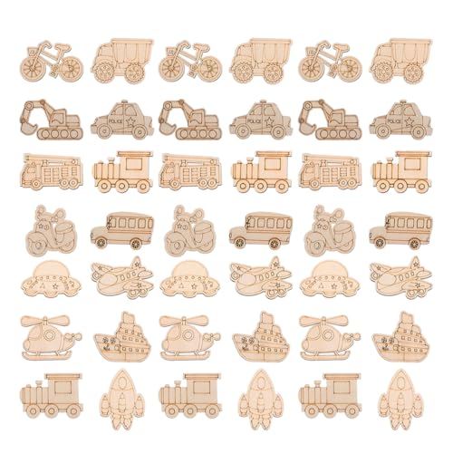 KOMBIUDA 100 Stück Unbemalte Holzfiguren im Transport Thema für DIY Projekte Verschiedene Fahrzeugformen Wie Flugzeuge Züge Fahrräder und Raketen für Kreative Bastelarbeiten und KOMBIUDA 100 Stück Unbemalte Holzfiguren im Transport Thema für DIY Projekte Verschiedene Fahrzeugformen Wie Flugzeuge Züge Fahrräder und Raketen für Kreative Bastelarbeiten und von KOMBIUDA