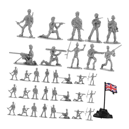 KOMBIUDA 100-teiliges Sandkasten-Miniatur-soldatenmodell Realistische Miniatur-menschenfiguren für Jungen und Mädchen Set mit 100 Mini-Figuren und Flaggen von KOMBIUDA