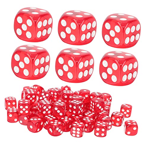 KOMBIUDA 100St Spielwürfel Würfelbecher 6-seitiger Würfel Würfelfach Edelstein Würfel Eckwürfel hühner spielsachen für Game Night Acryl-Spielrequisite Bat-Mizwa-Karte rot von KOMBIUDA