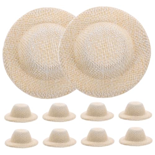 KOMBIUDA 10St Mini-Strohhut kleine Hüte zum Basteln Weben von Bastelhüten Weihnachtsmützen Weihnachtsdekorationen Bastelhut weben Mini-Hausmütze Kuchen schmücken Kleine Puppe Baby Zylinder von KOMBIUDA