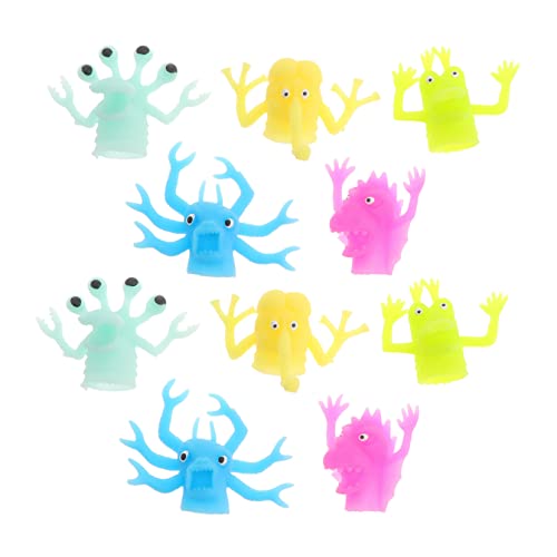 KOMBIUDA 10 Stück Leuchtende Fingerpuppen TPR-Material Mini-fingerspielzeug Für Kinder Geburtstagsgeschenk von KOMBIUDA