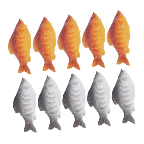 KOMBIUDA 10pcs Mini Koi Fischmodell Künstliche Simulation Fischprops Realistische Miniaturkarpfen Orament Feengarten Figur Für Dollhouse Fairy Garden von KOMBIUDA