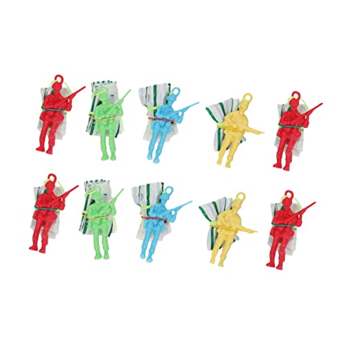 KOMBIUDA 10st Fallschirm-actionfigur Mini-Fallschirm Fallschirm-typ-Spielzeug Spielzeug-fallschirmfiguren Gartenspielzeug Kleiner Fallschirm Fallschirmmann Spielzeug Kind Marionette Mittel von KOMBIUDA