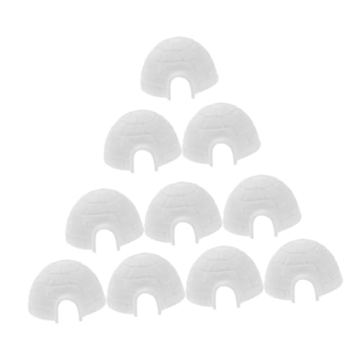 KOMBIUDA 10st Iglu-Modell Polartiere Figur Kleines Iglu-Spielzeug Kleines Iglu-Handwerk Iglu-Dekorationen Für Zu Hause Kreatives Iglu-Ornament Miniatur Iglu-fotoornament Weiß Plastik von KOMBIUDA