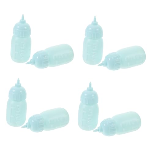KOMBIUDA 10st Mini-puppenflasche Kleiner Leckerlihalter Puppensaftflasche Futterflaschen Als Mini-milchflasche Gefälligkeiten Für Die Babyparty Bonbonglas Sky-Blue Plastik von KOMBIUDA