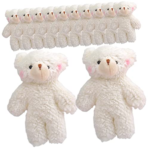 KOMBIUDA 12 Stück Bärentasche Anhänger Stofftier Hund Stofftier Schlüsselanhänger Plüsch Stofftier Leopard Tiere Hase Plüschhalter Eisbär Stofftier Wolf Plüsch Stofftier Weiß Pp Baumwolle von KOMBIUDA