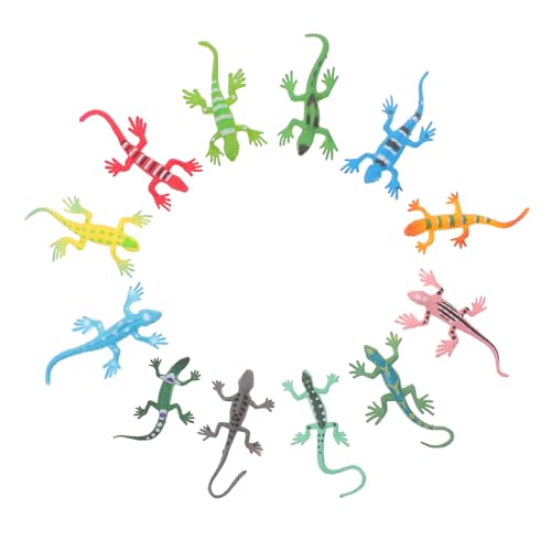 KOMBIUDA 12 Stück Gecko Trick Toys Eidechsenfiguren Kleine Eidechsenstatue Künstliches Tierspielzeug Realistisches Simulations-eidechsenmodell Modell Plastik von KOMBIUDA