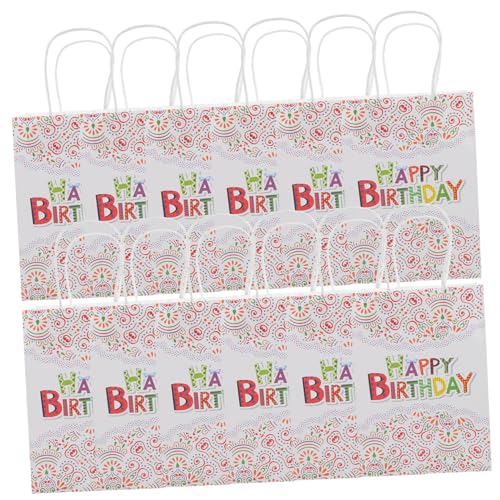KOMBIUDA 12 Stück Geschenktasche Cartoon-geburtstagsgeschenktüten Geschenkbehälter Süßigkeitentüten Für Partys Süßigkeitenbeutel Party Bevorzugt Taschen Party-geschenktüte Papier von KOMBIUDA