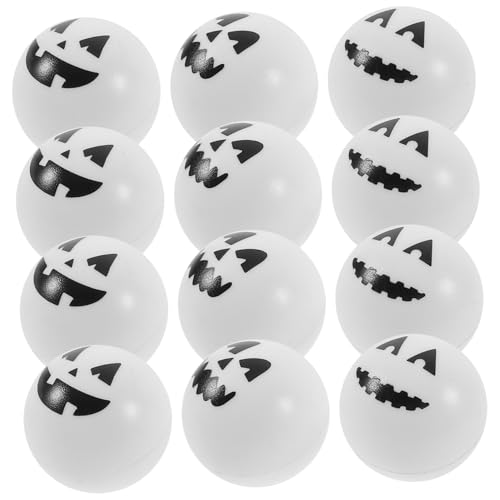 KOMBIUDA 12 Stück Halloween-Hohlkugel The Hallow Halloween mitgebsel Halloween Halloween Toys Schläger gummiartig Spiel deko Sammeln Kleiner Kugel-Requisiten kleine Plastikkugel Weiß von KOMBIUDA
