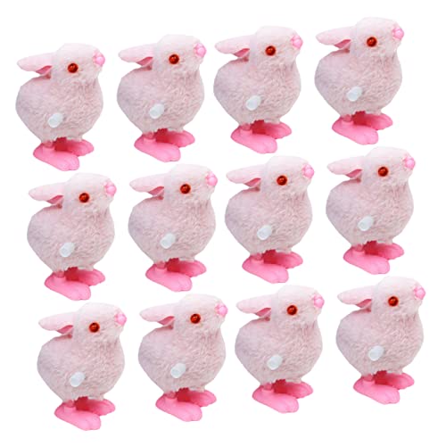 KOMBIUDA 12 Stück Hase zum Aufziehen kindergeschenke Mechanisches Retro Bunny Plush für Laufendes aufziehen Party-Streich Plastik von KOMBIUDA