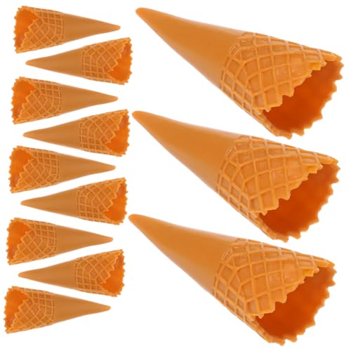 KOMBIUDA 12 Stück Knuspriger geldschrank wohnungsdeko wohnraumdeko kalanchoe bisschen realistisch Miniatur künstlich Zapfen Eiswaffeln mini DIY Basteldekorationen Charme PVC Brown von KOMBIUDA