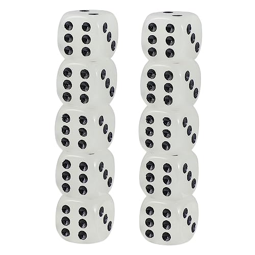 KOMBIUDA 12-teiliges Nachtleuchtwürfel-Set 16 Mm Runde Ecken Schwarze Würfel Zum Sicheren Und Dauerhaften Spielen Auf Partys von KOMBIUDA