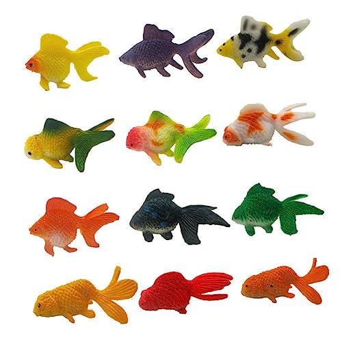 KOMBIUDA 12 Stück PVC Goldfischmodell Kinderspielzeug Lebendige Goldfischfigur Kinderkognitionsspielzeug Simuliertes Goldfischspielzeug Beobachten Goldfischmodell Ausbildungshilfe von KOMBIUDA