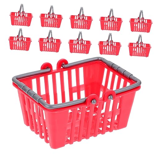 KOMBIUDA 12 Stück Simulierter Einkaufskorb für Lebensmittel und einkaufskorb kindereinkaufskorb -Einkaufskorb für Kleinkinder Spielspielzeug vorgeben Plastik rot von KOMBIUDA