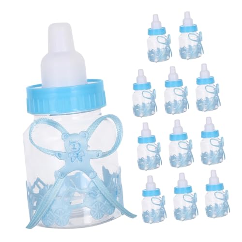 KOMBIUDA 12 Stück Teiliges Candy Box Babyflaschen Design Niedliche Bärenform mit Schleifen Kompakt und Vielseitig für Babyparty Dekoration Süßigkeiten Konfetti und Kleine von KOMBIUDA