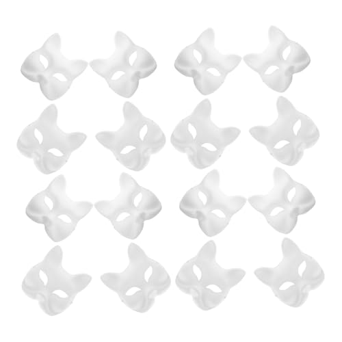 KOMBIUDA 12 Stück Teiliges DIY Papiermasken für Halloween und Maskerade Unbemalte Halbe Gesichtsmaske aus Papierpappe Kreative Bastelmaske für Erwachsene zum Bemalen und Cosplay von KOMBIUDA