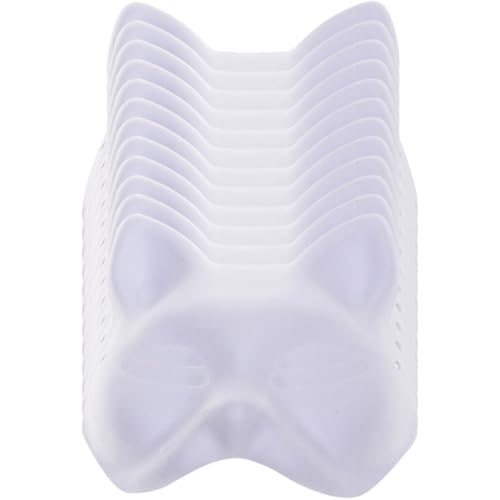 KOMBIUDA 12 Stück Teiliges Diy Katzenmaske Blanko Pulp Masken für Halloween Cosplay und Partys Umweltfreundliche Personalisierbare Masken zum Bemalen für Kreative Veranstaltungen von KOMBIUDA