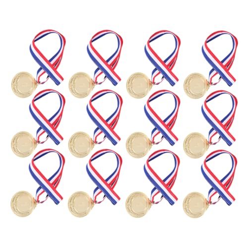 KOMBIUDA 12 Stück Teiliges Kleine Goldene Metall Medaillen Glatte Kanten für Sportwettbewerbe Schulveranstaltungen und Auszeichnungen Praktische Ehrungsmedaillen mit Hochwertiger von KOMBIUDA