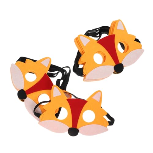 KOMBIUDA 12stücke Fuchs-gesichtsmaske Aus Filz Halbgesichtsmaske Für Erwachsene Tiermaske Für Halloween-partys Fuchs-kostümmaske Tiergesichtsmaske Für Maskenbälle Halloween-maske Aus von KOMBIUDA