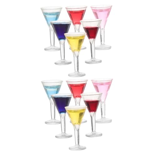 KOMBIUDA 12 Stück Miniatur-cocktailgläser Für Puppenhaus Kleine Weinbecher-Dekoration Puppenhauszubehör von KOMBIUDA